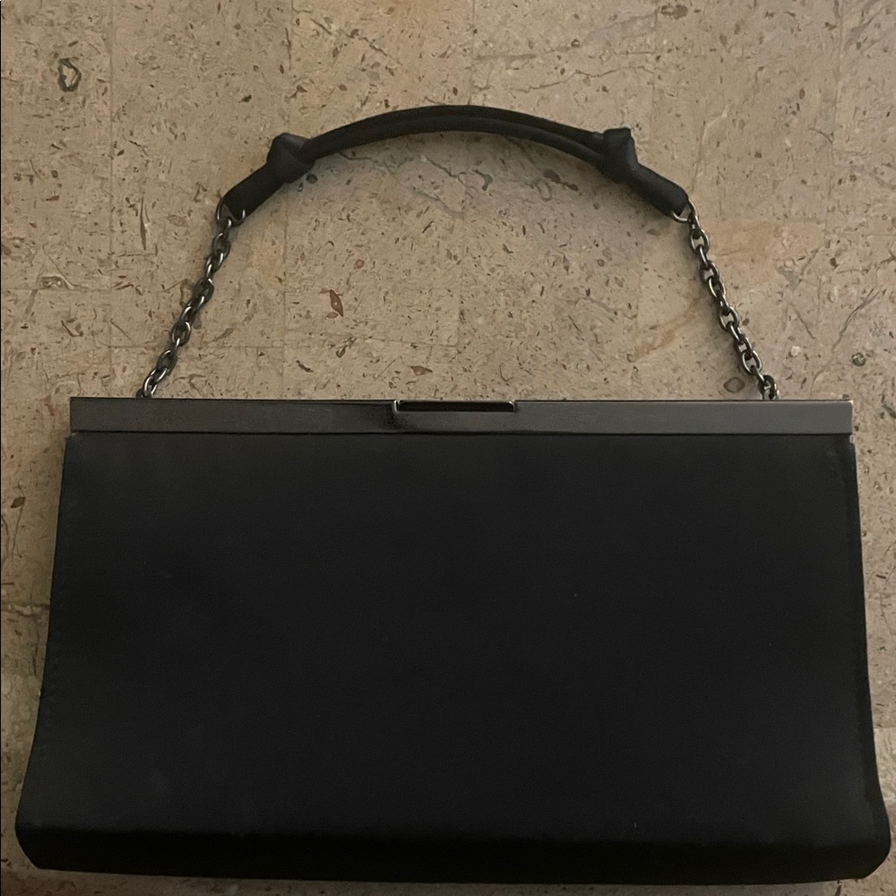 Chic Black Clutch with Chain Handle